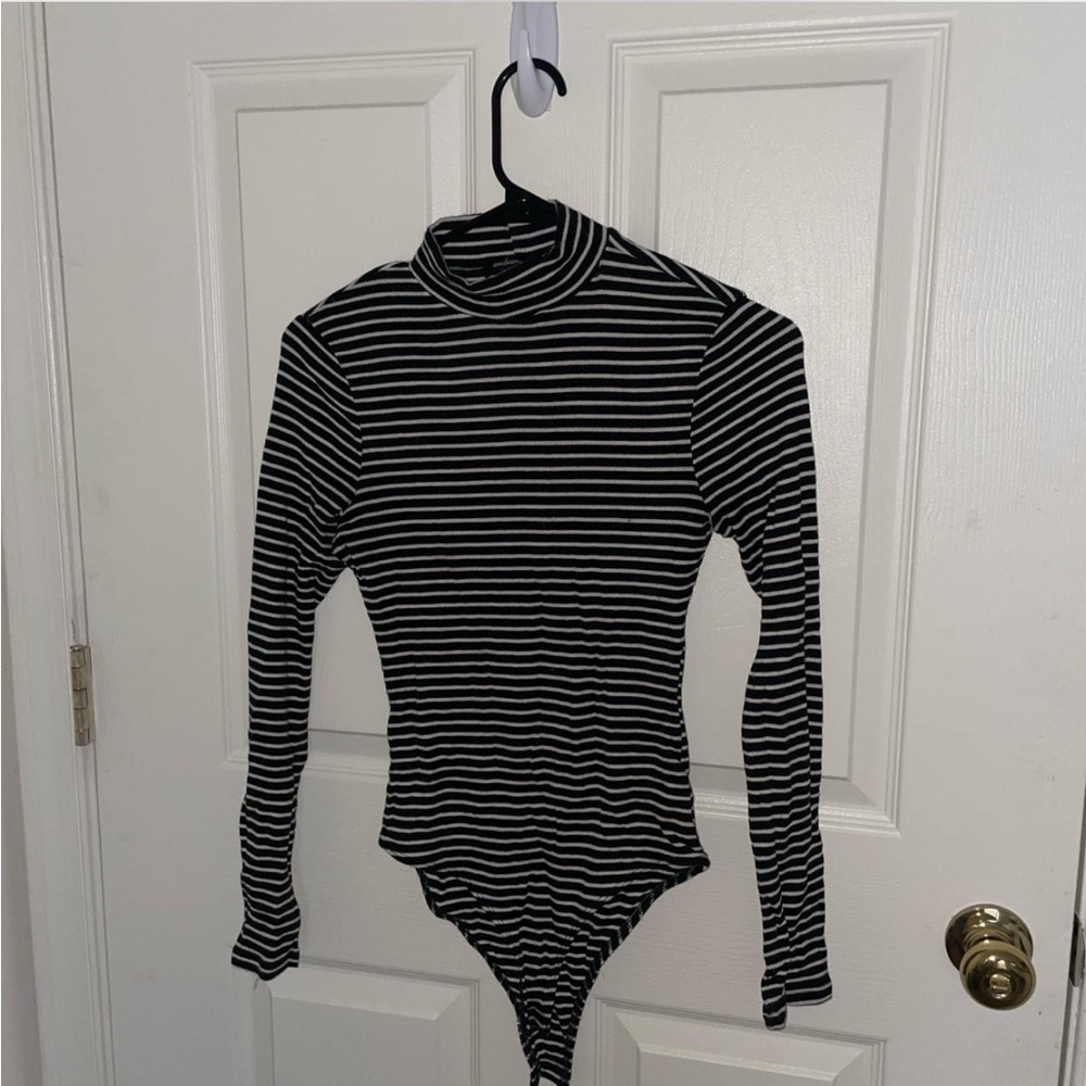 Black and white striped bodysuit